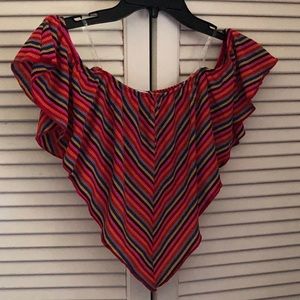 Lani Multi Colored Striped Crop Top NWOT Small
